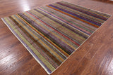 Tribal Persian Gabbeh Handmade Wool Rug - 8' 1" X 9' 11" - Golden Nile