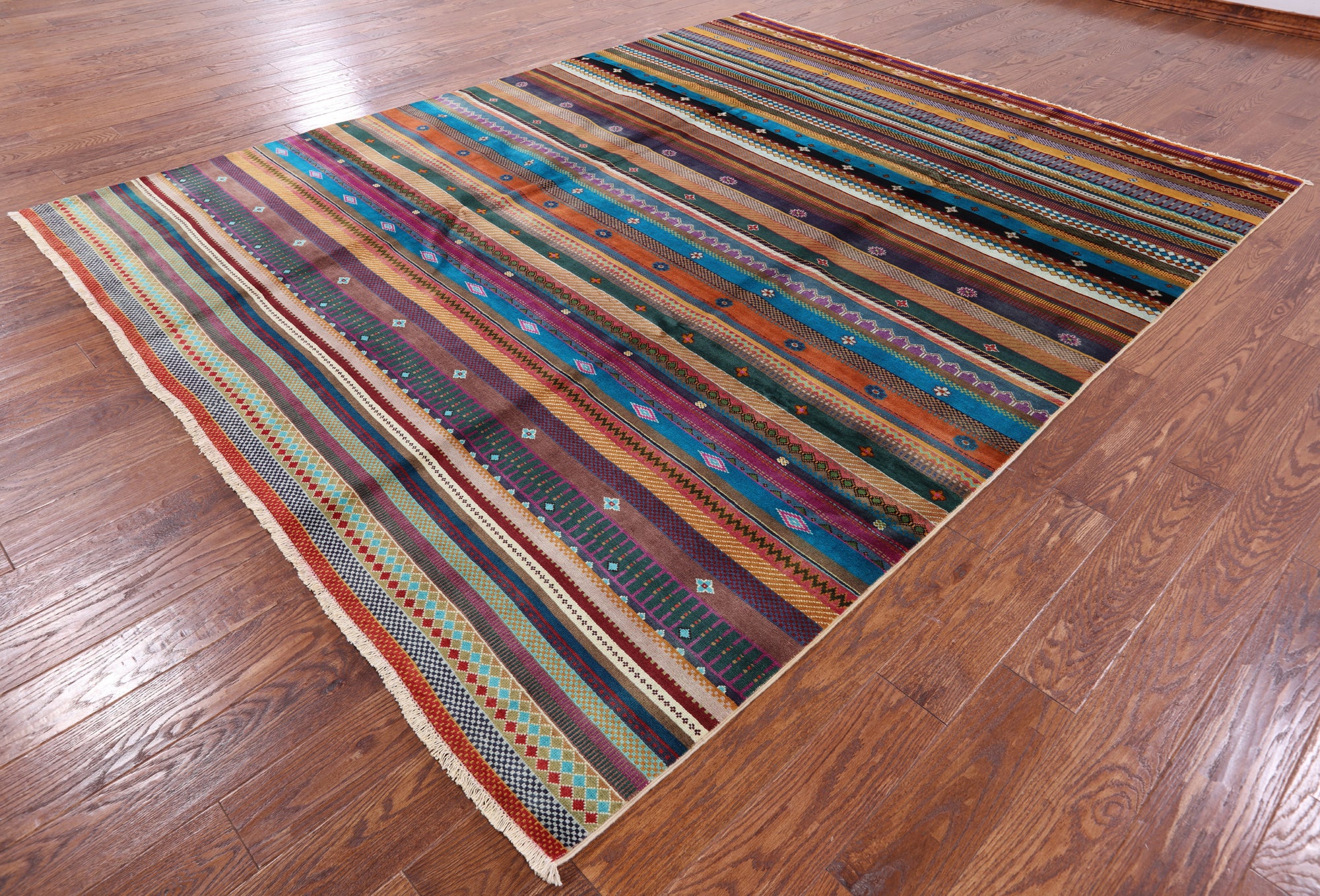 Persian Gabbeh Tribal Hand Knotted Wool Rug - 8' 1" X 10' 1" - Golden Nile