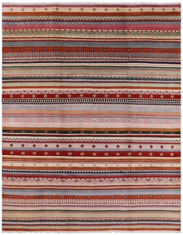 Persian Gabbeh Tribal Hand Knotted Wool Rug - 7' 11