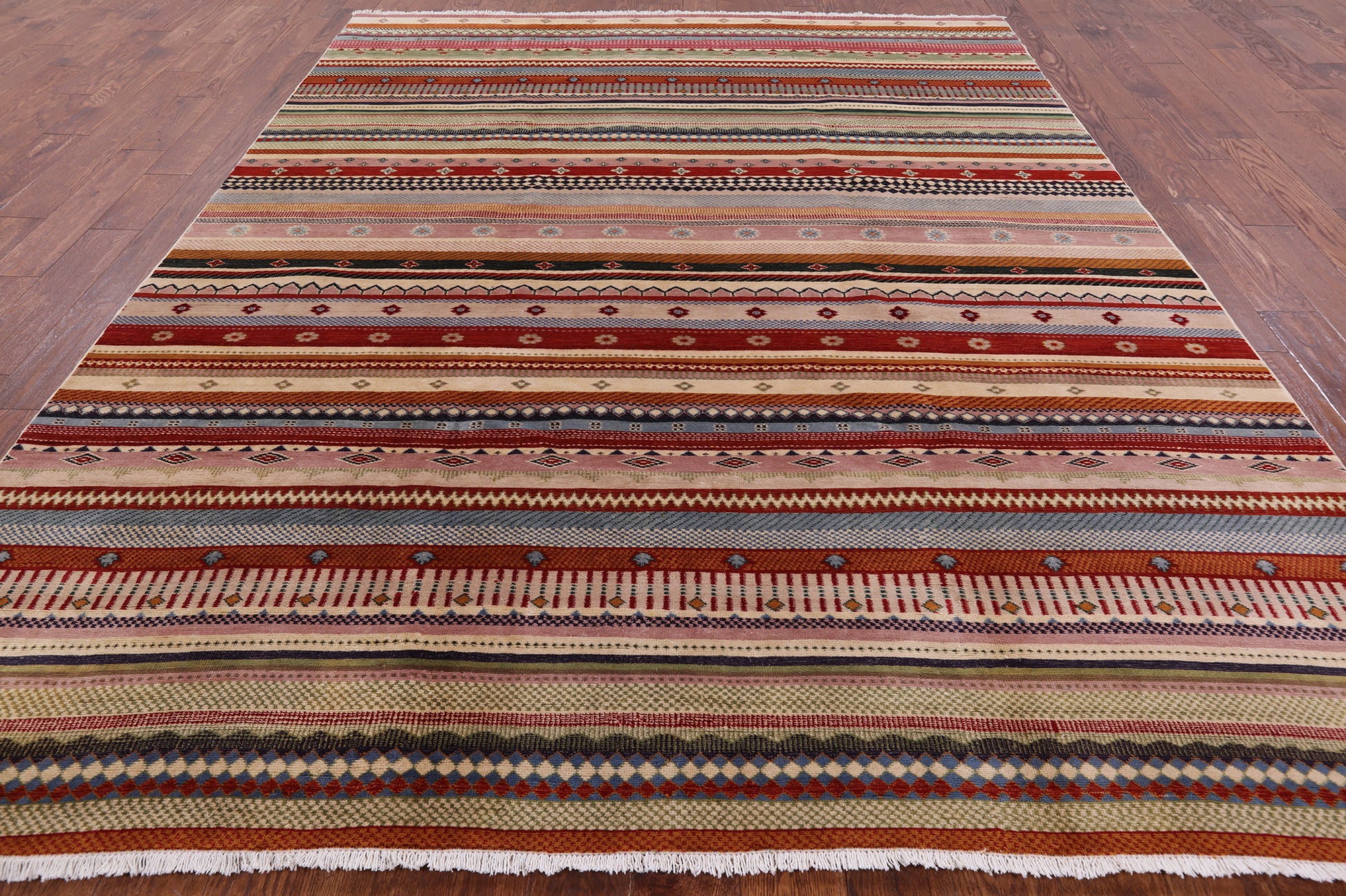 Persian Gabbeh Tribal Hand Knotted Wool Rug - 7' 11" X 9' 11" - Golden Nile