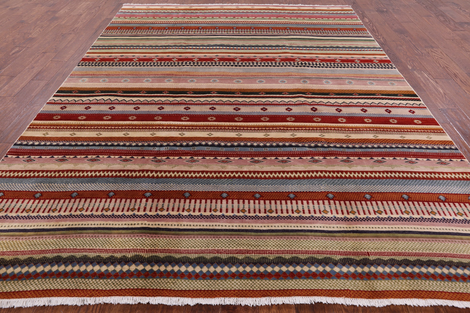 Persian Gabbeh Tribal Hand Knotted Wool Rug - 7' 11" X 9' 11" - Golden Nile
