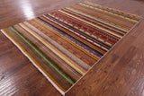 Tribal Gabbeh Hand Knotted Wool Rug - 6' 3" X 8' 11" - Golden Nile
