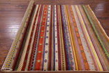 Tribal Gabbeh Hand Knotted Wool Rug - 6' 3" X 8' 11" - Golden Nile