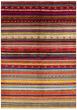 Striped Gabbeh Wool Rug - 6' 2" X 8' 9" - Golden Nile