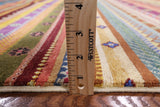 Striped Hand Knotted Wool Rug - 6' 1" X 8' 10" - Golden Nile