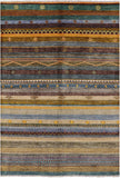 Persian Gabbeh Tribal Hand Knotted Wool Rug - 5' 11" X 8' 6" - Golden Nile