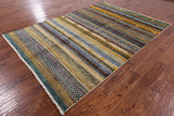 Persian Gabbeh Tribal Hand Knotted Wool Rug - 5' 11" X 8' 6" - Golden Nile