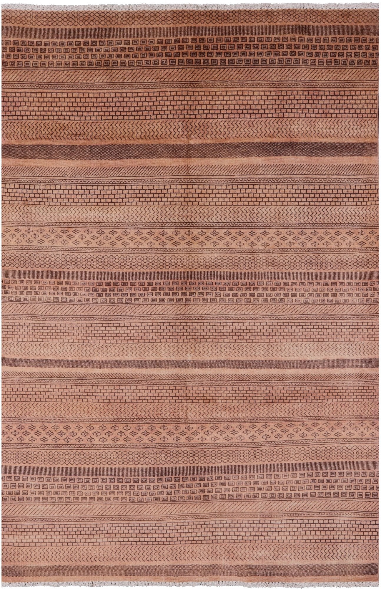 Tribal Persian Gabbeh Hand Knotted Wool Rug - 6' 0" X 8' 11" - Golden Nile
