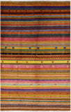 Persian Gabbeh Handmade Wool Rug - 5' 11" X 9' 3" - Golden Nile