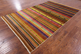 Persian Gabbeh Handmade Wool Rug - 5' 11" X 9' 3" - Golden Nile