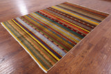 Tribal Gabbeh Handmade Wool Rug - 6' 2" X 9' 1" - Golden Nile