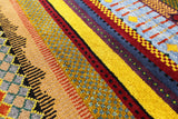 Tribal Gabbeh Handmade Wool Rug - 6' 2" X 9' 1" - Golden Nile