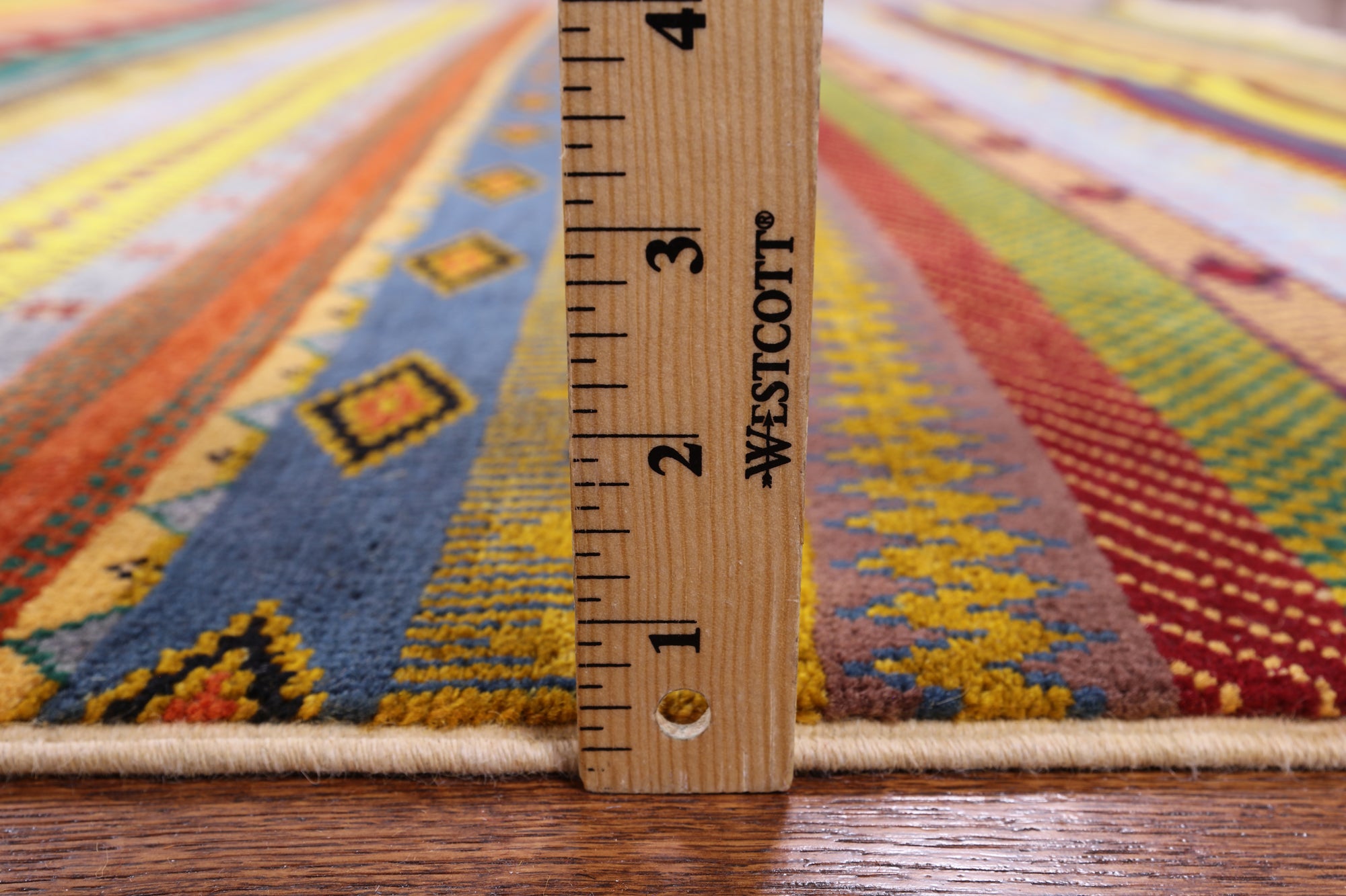 Tribal Gabbeh Handmade Wool Rug - 6' 2" X 9' 1" - Golden Nile