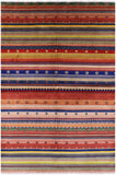 Persian Gabbeh Tribal Hand Knotted Wool Rug - 6' 1" X 9' 1" - Golden Nile