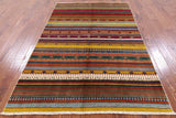 Tribal Gabbeh Handmade Wool Rug - 5' 1" X 7' 10" - Golden Nile