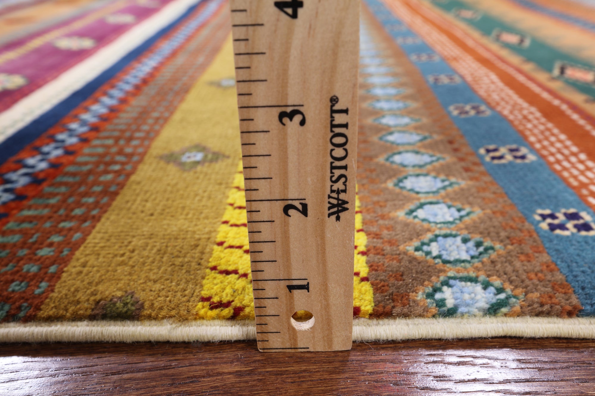 Tribal Gabbeh Handmade Wool Rug - 5' 1" X 7' 10" - Golden Nile