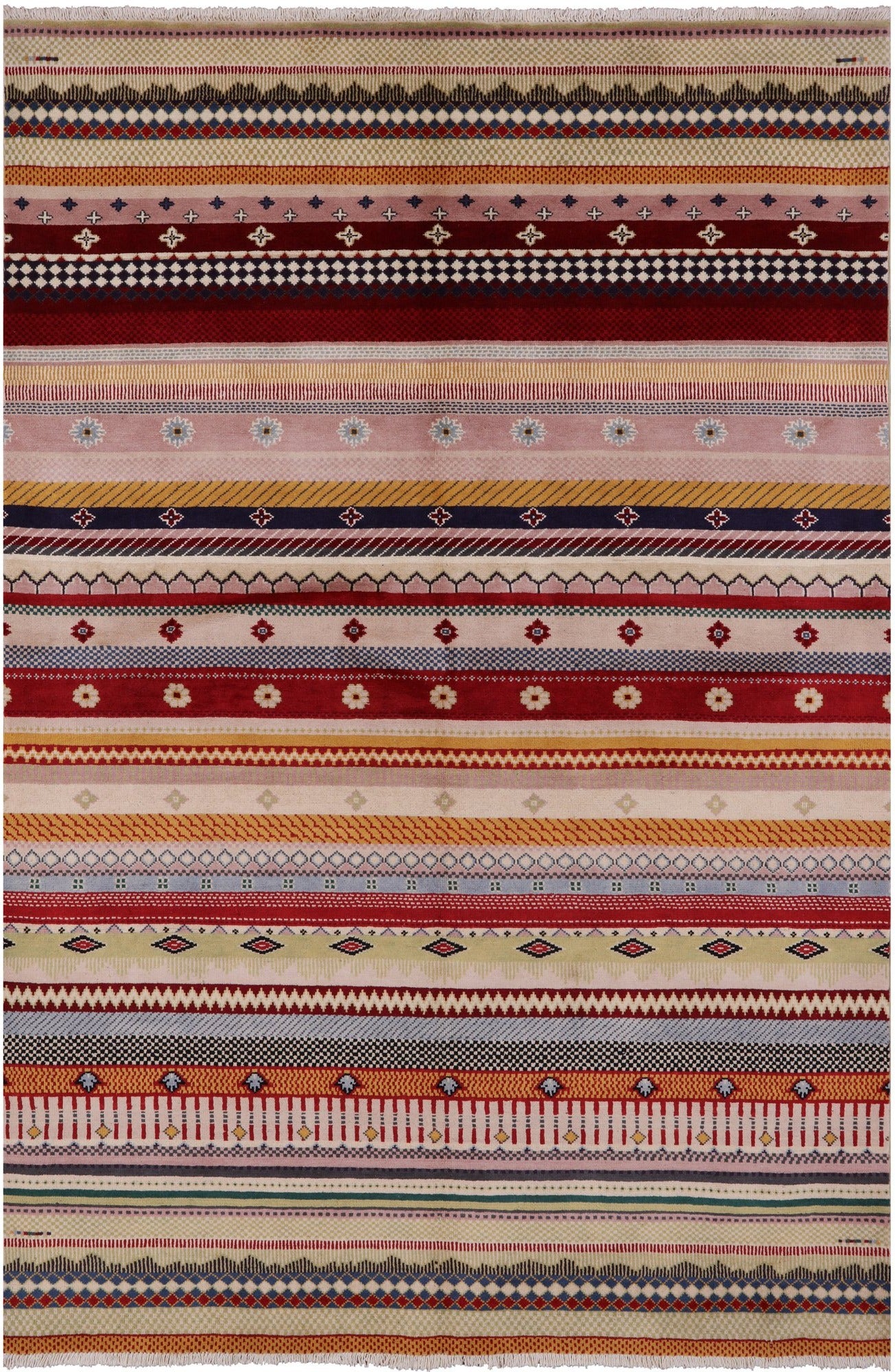Tribal Persian Gabbeh Hand Knotted Wool Rug - 5' 0" X 7' 8" - Golden Nile