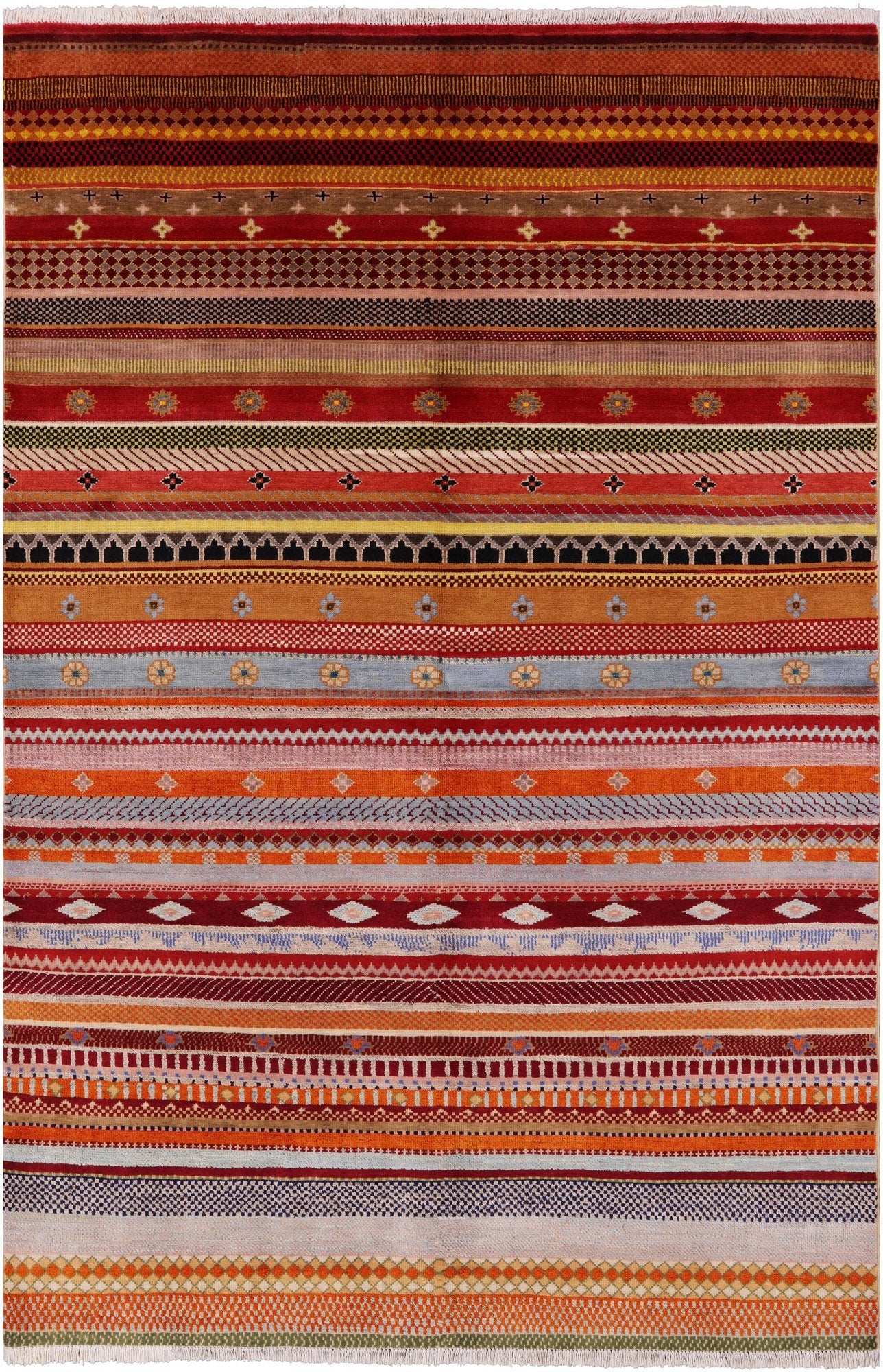 Persian Gabbeh Handmade Wool Rug - 5' 0" X 7' 6" - Golden Nile