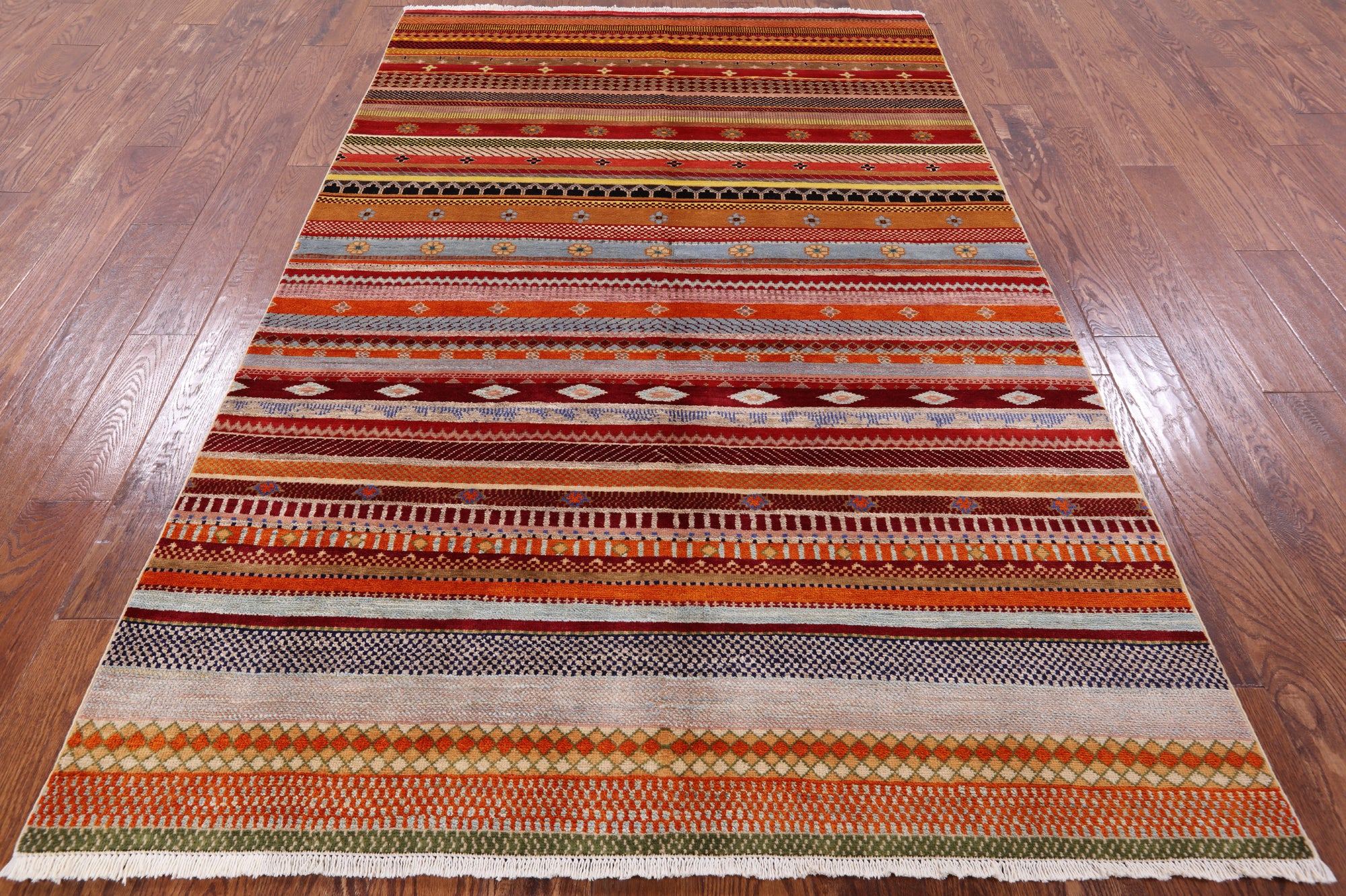 Persian Gabbeh Handmade Wool Rug - 5' 0" X 7' 6" - Golden Nile