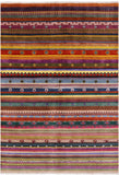 Tribal Gabbeh Hand Knotted Wool Rug - 5' 1" X 7' 6" - Golden Nile