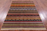Tribal Gabbeh Hand Knotted Wool Rug - 5' 1" X 7' 6" - Golden Nile