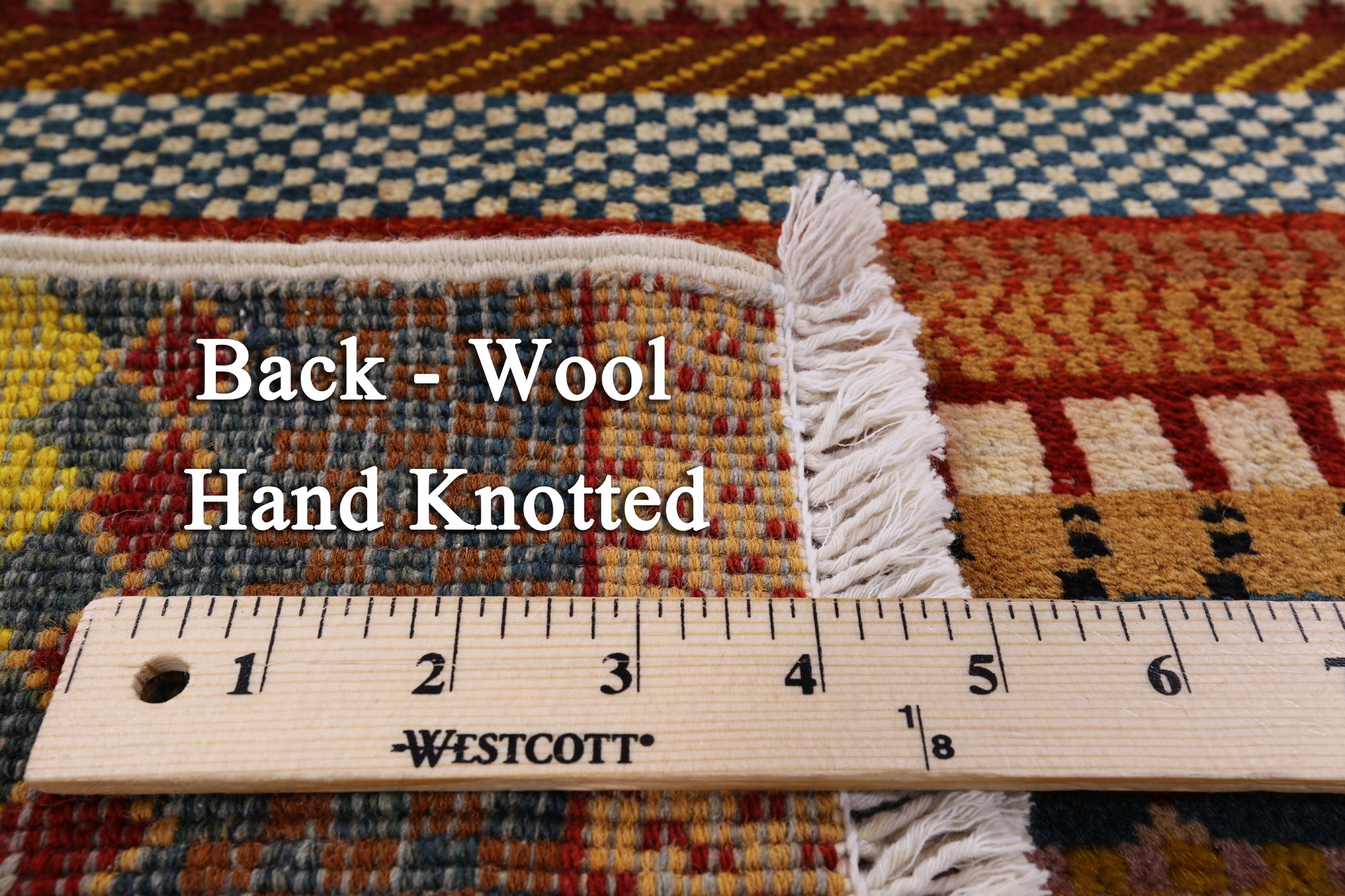 Tribal Gabbeh Hand Knotted Wool Rug - 5' 2" X 7' 9" - Golden Nile