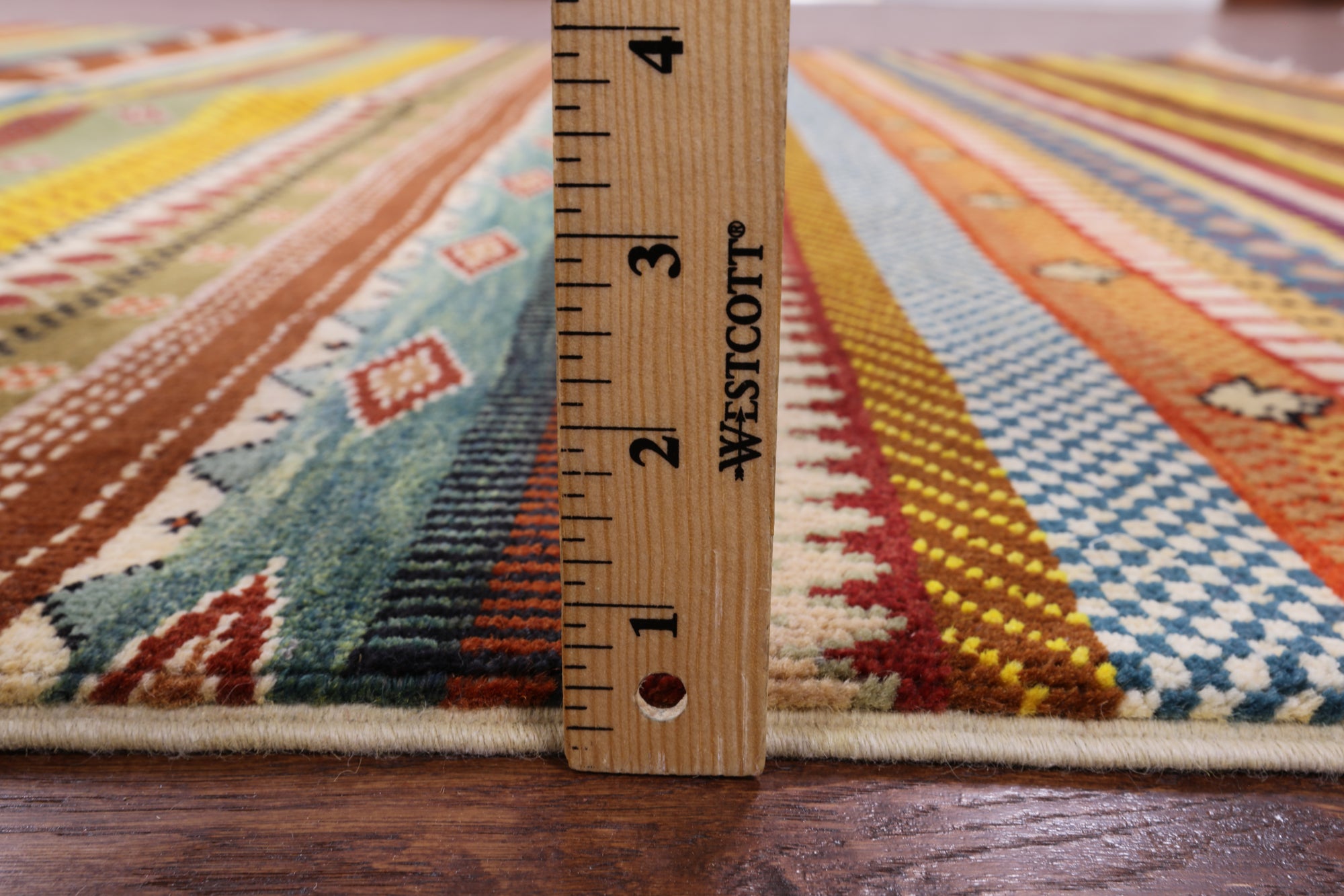 Tribal Gabbeh Hand Knotted Wool Rug - 5' 2" X 7' 9" - Golden Nile