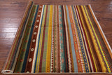 Tribal Gabbeh Hand Knotted Wool Rug - 5' 2" X 7' 9" - Golden Nile