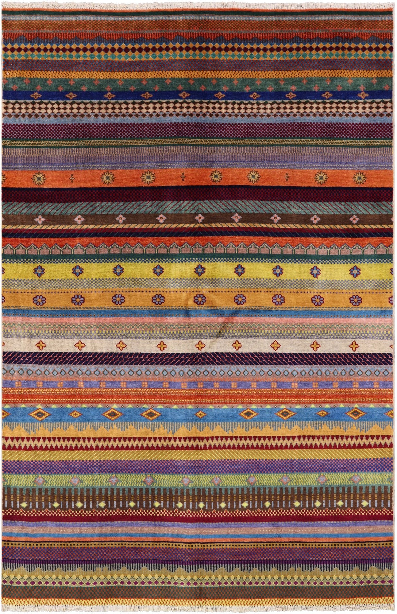 Persian Gabbeh Hand Knotted Wool Rug - 5' 0" X 7' 7" - Golden Nile