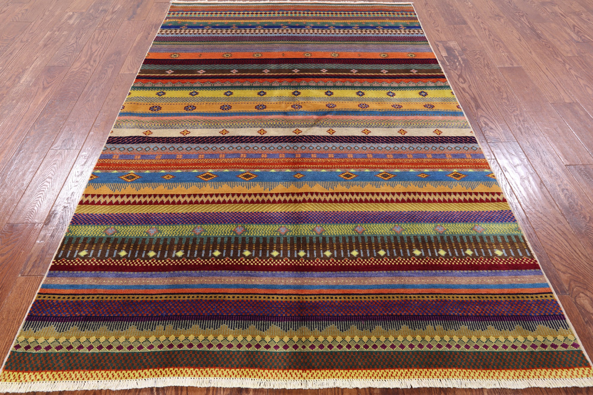 Persian Gabbeh Hand Knotted Wool Rug - 5' 0" X 7' 7" - Golden Nile