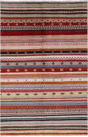 Tribal Gabbeh Handmade Wool Rug - 5' 0