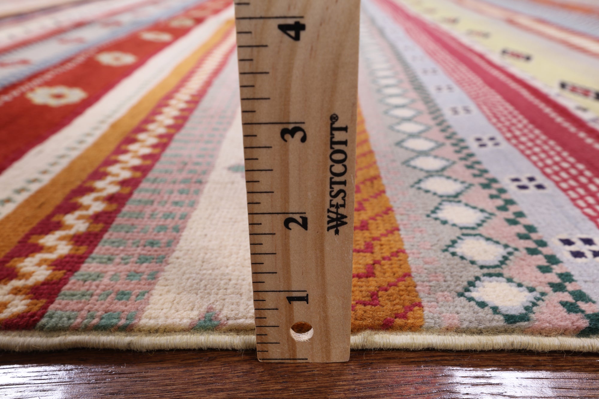 Tribal Gabbeh Handmade Wool Rug - 5' 0" X 7' 6" - Golden Nile