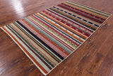 Persian Gabbeh Handmade Wool Rug - 5' 0" X 7' 9" - Golden Nile