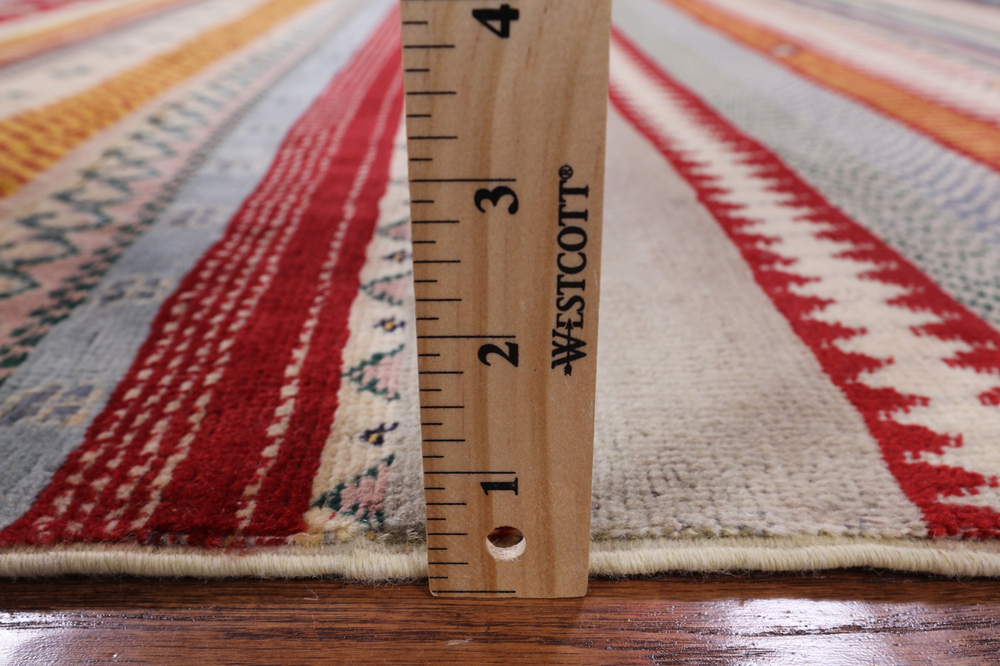 Tribal Gabbeh Handmade Wool Rug - 4' 0" X 6' 0" - Golden Nile