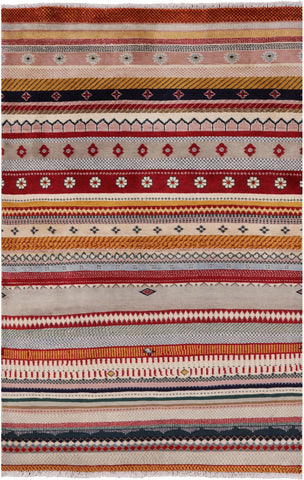 Tribal Gabbeh Handmade Wool Rug - 4' 0