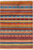 Persian Gabbeh Tribal Handmade Wool Rug - 4' 2" X 6' 0" - Golden Nile