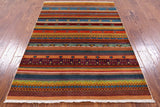Persian Gabbeh Tribal Handmade Wool Rug - 4' 2" X 6' 0" - Golden Nile