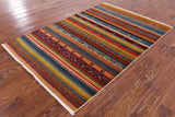 Persian Gabbeh Tribal Handmade Wool Rug - 4' 2" X 6' 0" - Golden Nile