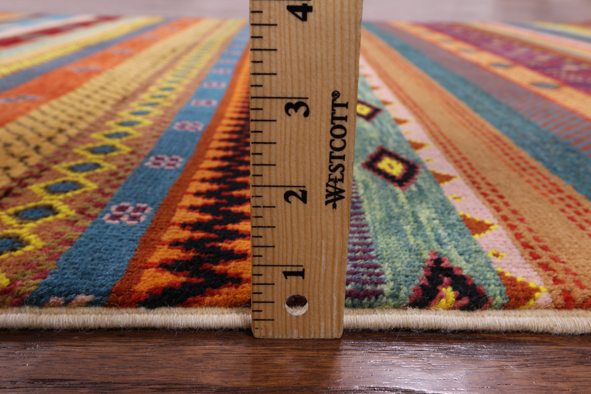 Persian Gabbeh Tribal Handmade Wool Rug - 4' 2" X 6' 0" - Golden Nile