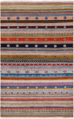 Tribal Persian Gabbeh Handmade Wool Rug - 4' 0