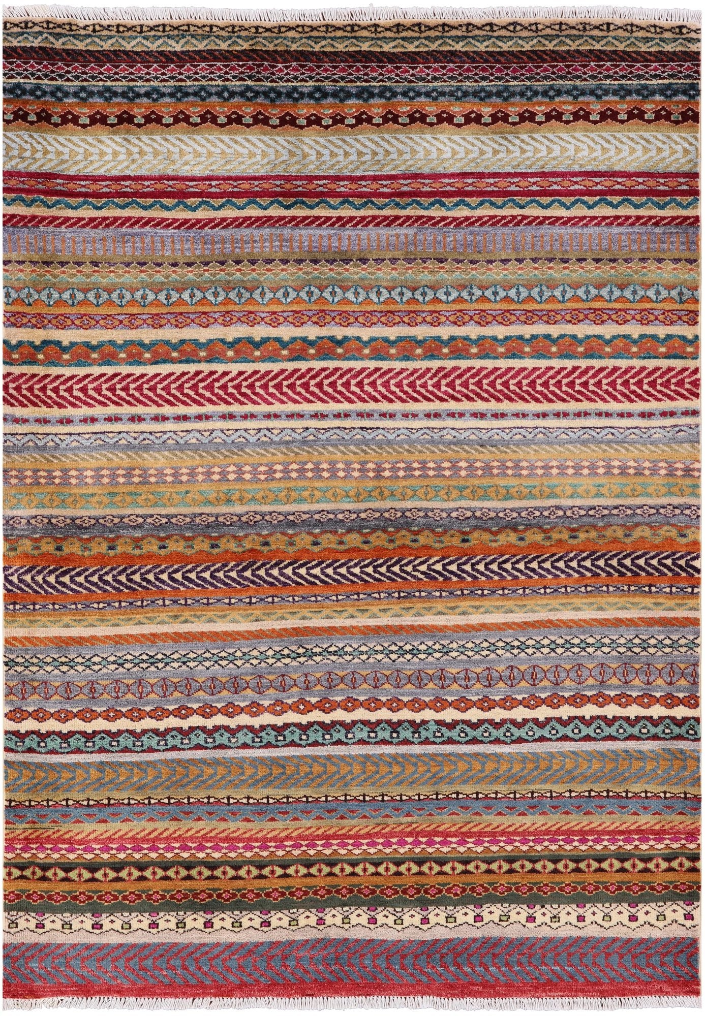 Persian Gabbeh Hand Knotted Wool Area Rug - 4' 3" X 5' 10" - Golden Nile