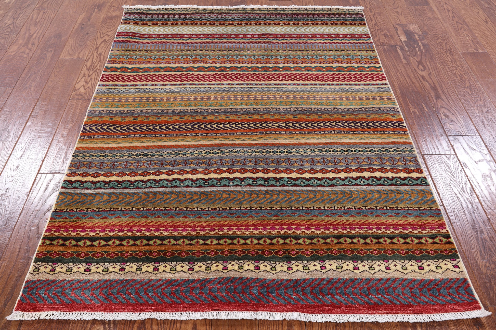 Persian Gabbeh Hand Knotted Wool Area Rug - 4' 3" X 5' 10" - Golden Nile