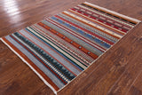 Persian Gabbeh Hand Knotted Wool Rug - 4' 0" X 6' 1" - Golden Nile