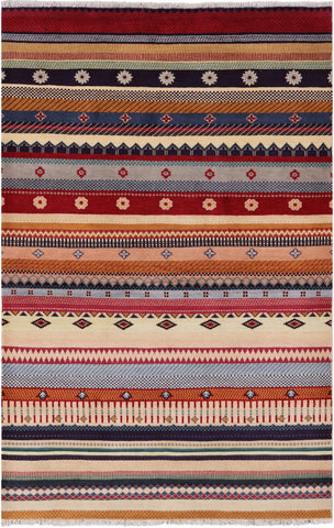 Persian Gabbeh Hand Knotted Wool Area Rug - 4' 0