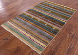 Persian Gabbeh Handmade Wool Rug - 4' 0" X 6' 0" - Golden Nile