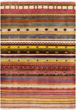 Persian Gabbeh Tribal Hand Knotted Wool Rug - 4' 3" X 6' 0" - Golden Nile