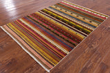 Persian Gabbeh Tribal Hand Knotted Wool Rug - 4' 3" X 6' 0" - Golden Nile