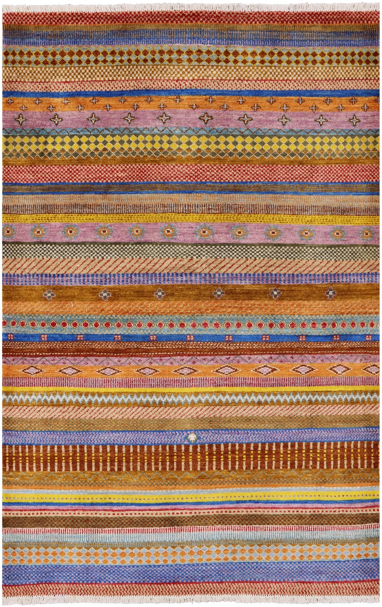 Persian Gabbeh Hand Knotted Wool Rug - 4' 0" X 6' 2" - Golden Nile