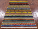 Persian Gabbeh Handmade Wool Rug - 4' 0" X 6' 0" - Golden Nile