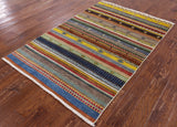 Persian Gabbeh Handmade Wool Rug - 4' 0" X 6' 0" - Golden Nile